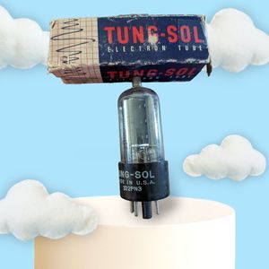 Vintage Tung-Sol Black Plate Vacuum Tube 322PN3 Ham Radio TV Stereo Electronic